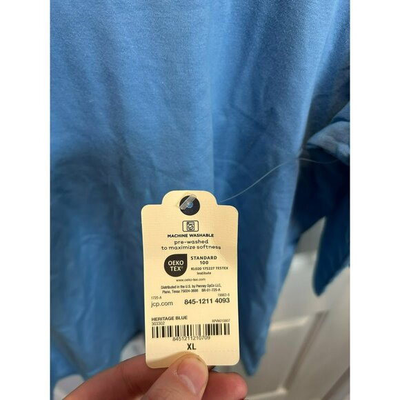 St. John's Bay Essential Tee Long Sleeve Shirt XL Blue Cotton Bundle Of 2 NWT - Picture 8 of 9